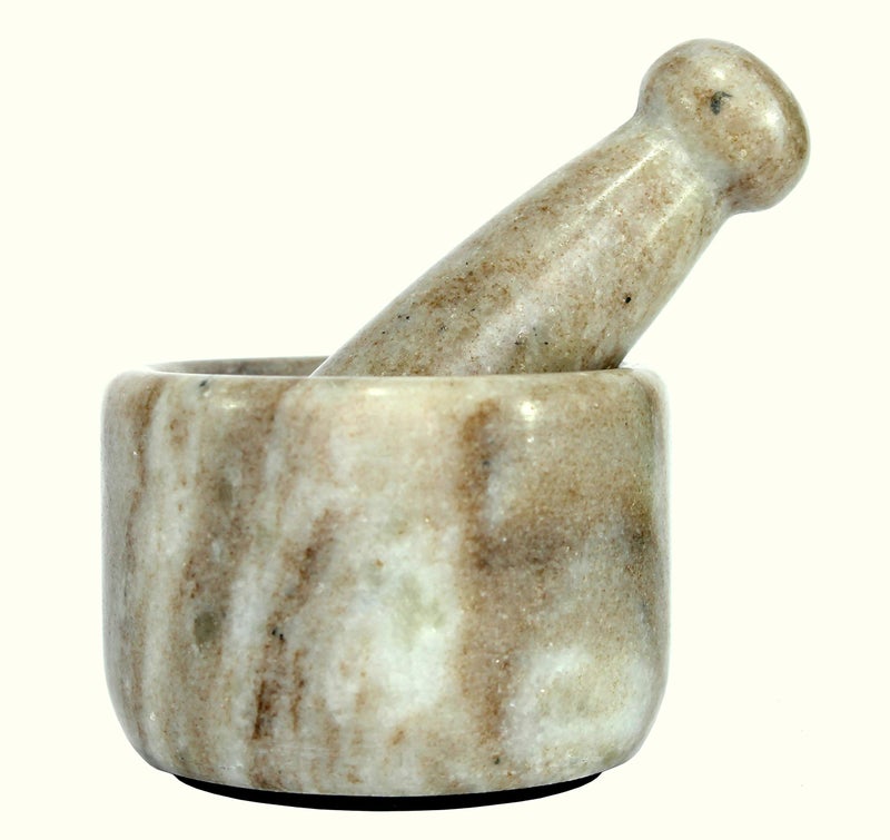 KLEO Marble Stone Mortar and Pestle Set as Spices Okhli Musal Kharad Khallad, Medicine Crusher â€“ 2.5" Diameter Smallâ€¦ - Image 5